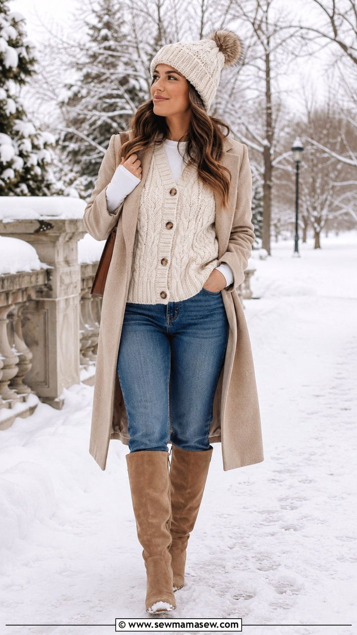 Knit waistcoat vest winter outfit - 30 how to style waistcoat vest