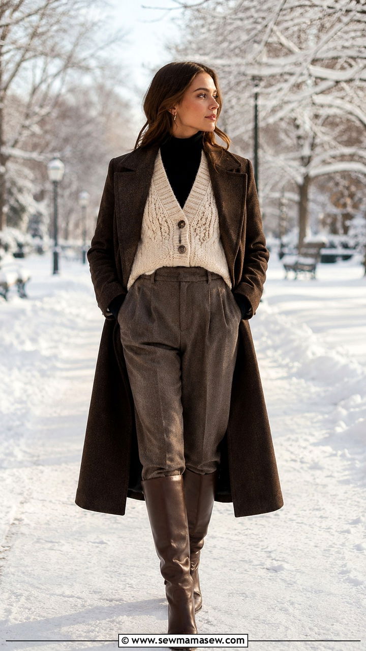 Knit waistcoat with turtleneck outfit - 25 waistcoat vest outfit ideas for women