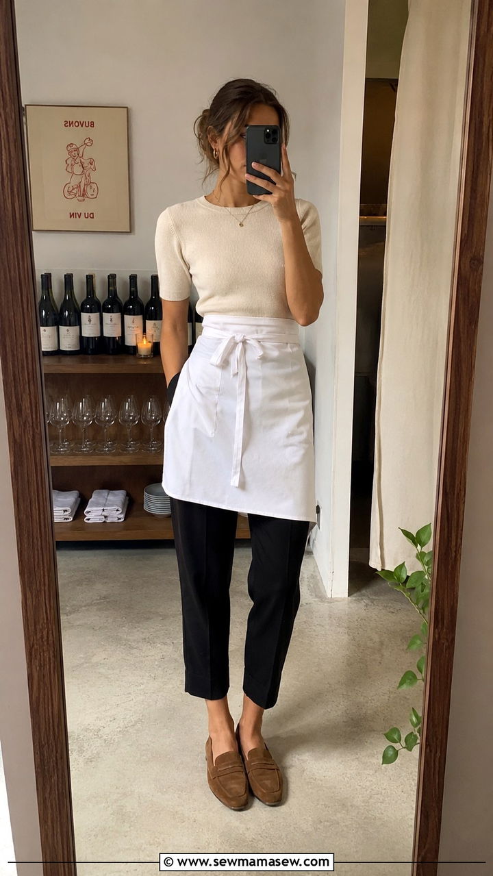 Knitted Top And Black Cropped Pants Waitress - 25 Waitress outfit ideas