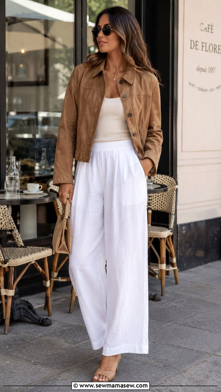 Knitted vest over a long sleeve dress outfit - 20 Summer outfits for 55 degree weather