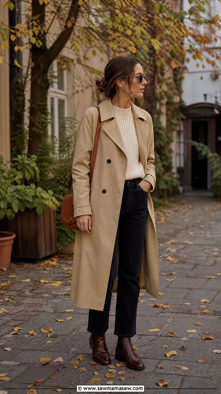 Krakow autumn outfit with trench coat - 25 Krakow outfit ideas