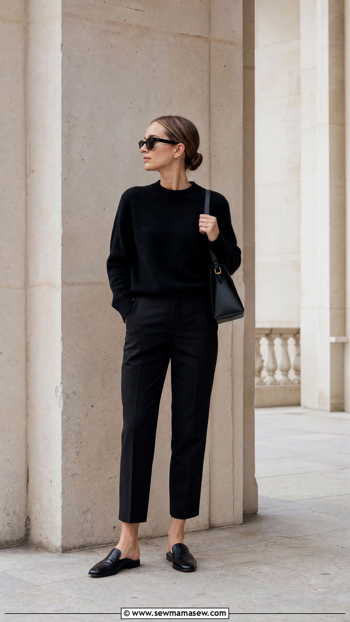 Krakow minimalist all black outfit - 25 Krakow outfit ideas