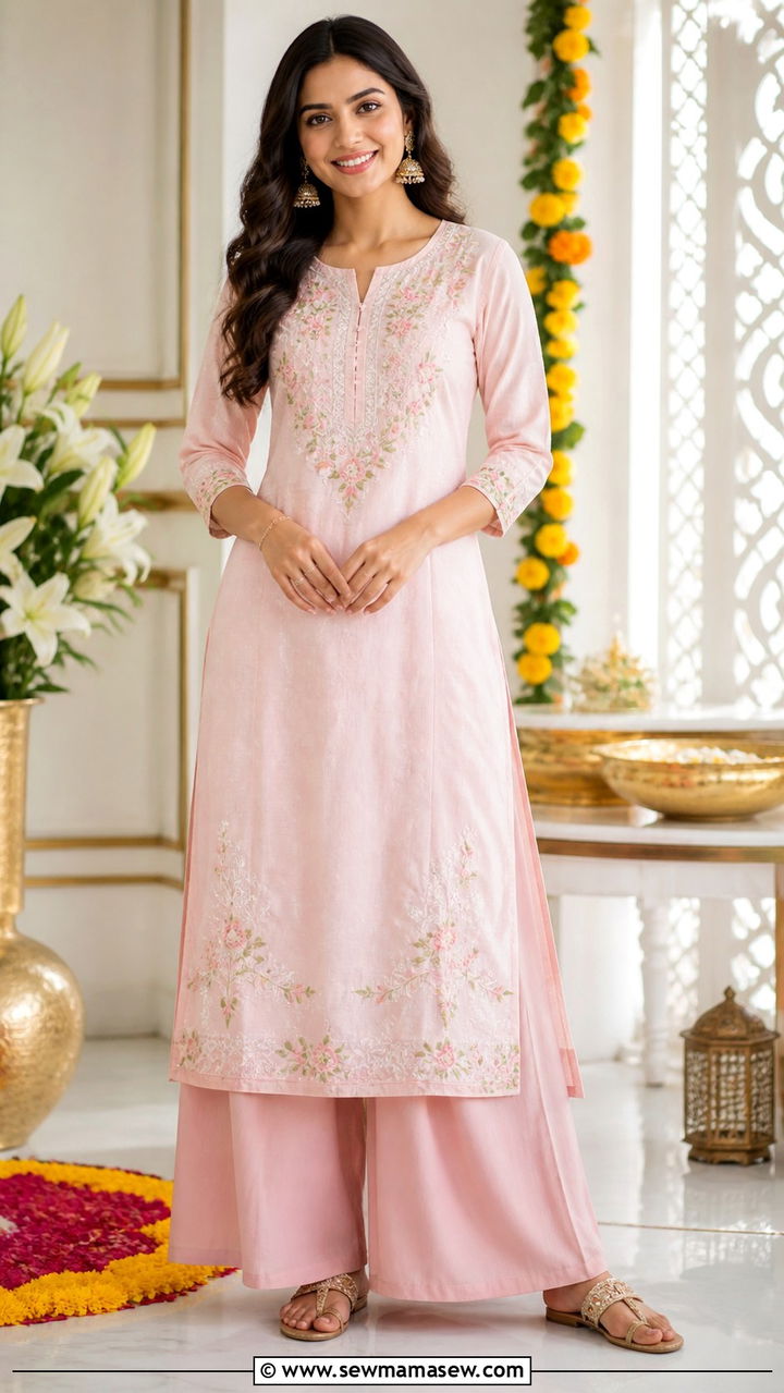 Kurta With Palazzo Pants - 40 Mother's Day outfit ideas