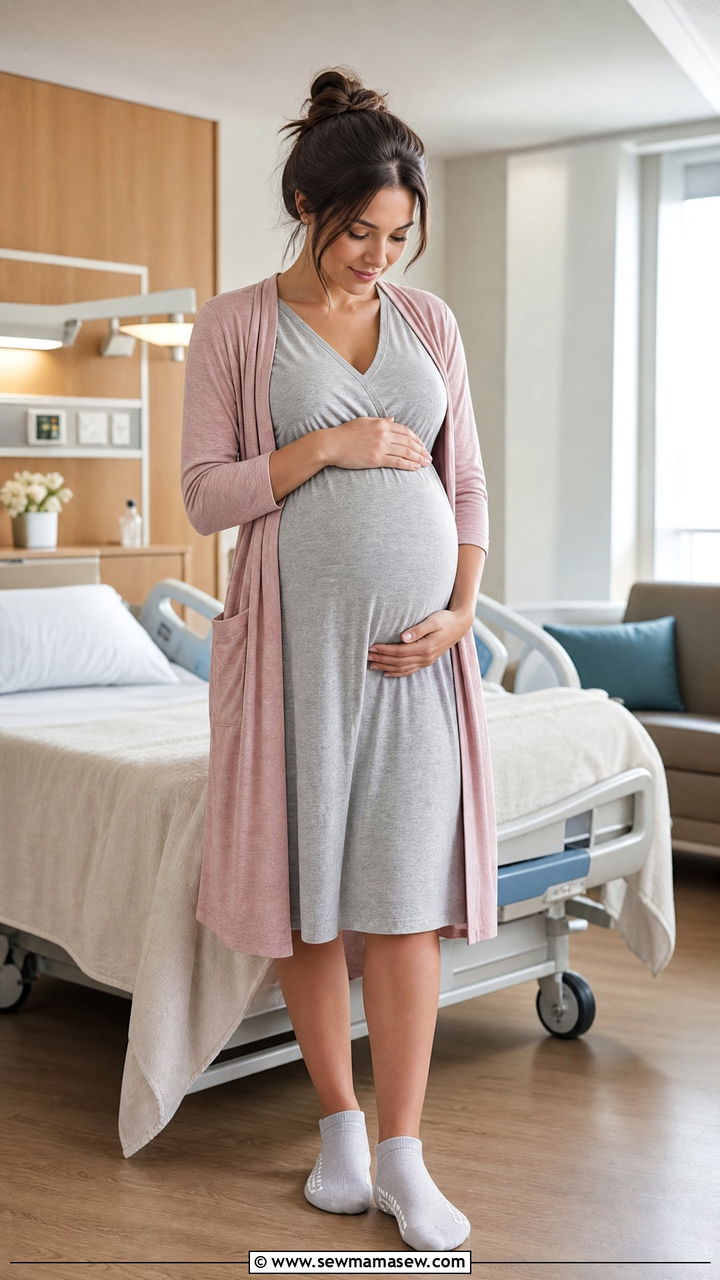 Labor and Delivery Gown - 20 Maternity outfit ideas hospital bag