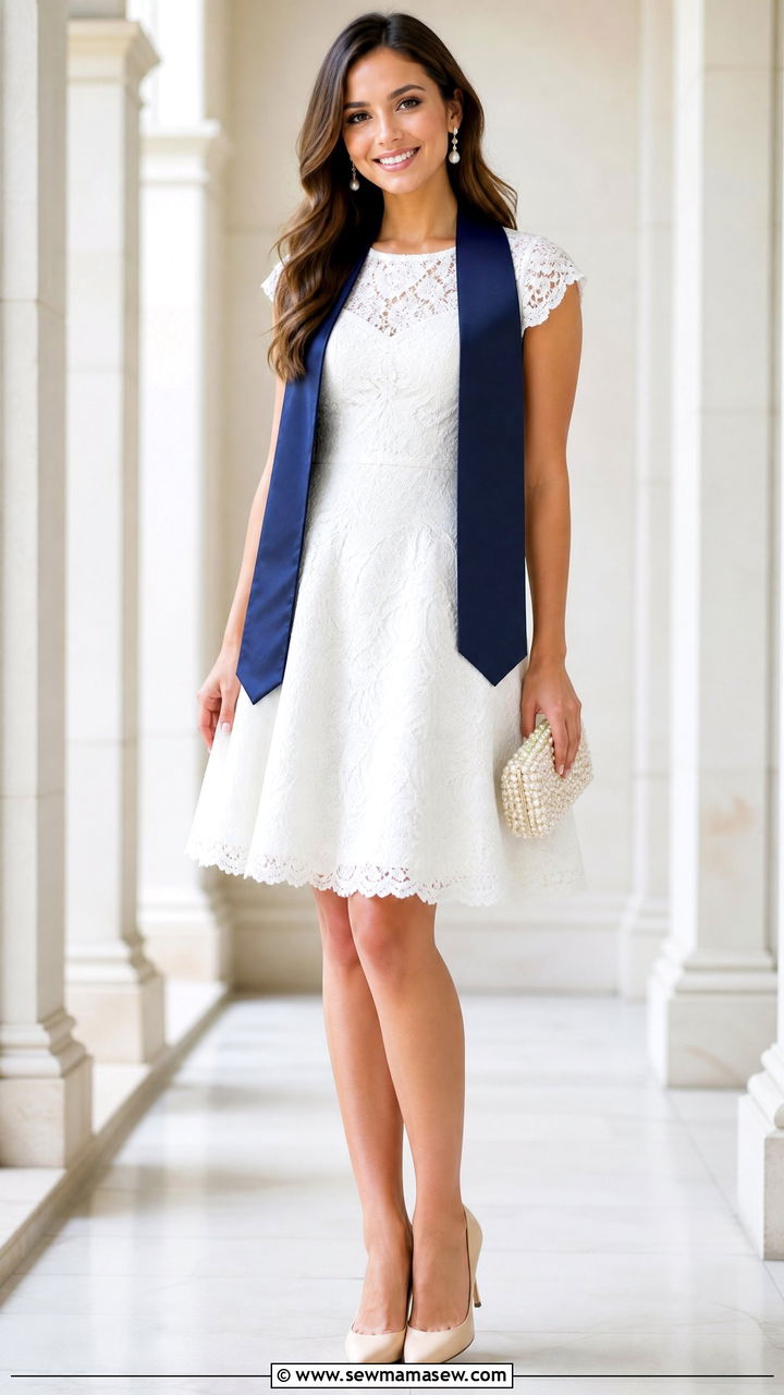 Lace Dress With Pointed Toe Pumps - 35 graduation outfits for women