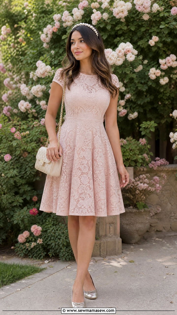 Lace Fit And Flare Dress Outfit - 35 lace outfits ideas