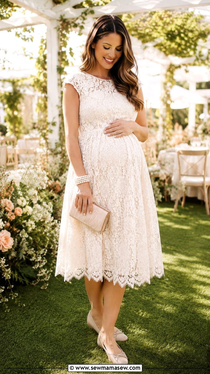 Lace Fit And Flare Dress Spring Baby Shower Outfit - 25 Baby shower outfit ideas spring