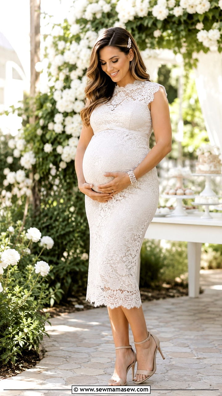Lace Maternity Dress Outfit - 20 Maternity outfit ideas with bump showing