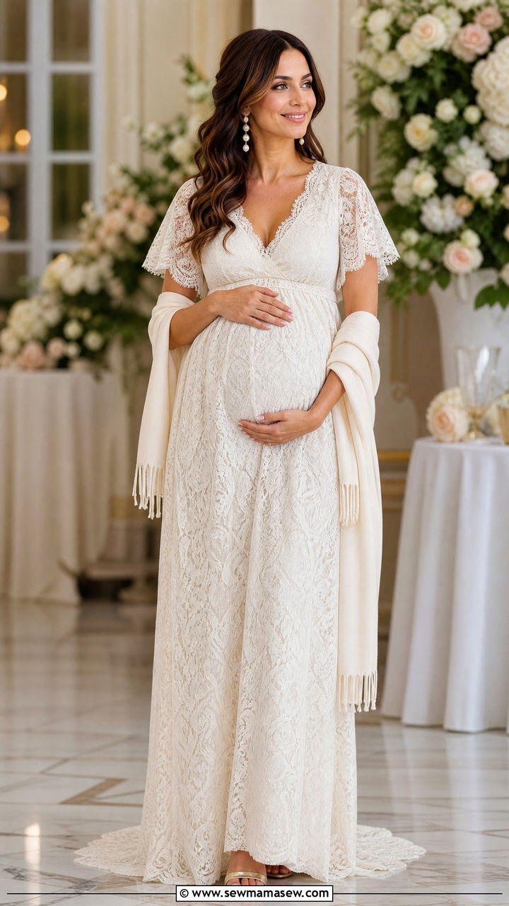 Lace Maternity Gown Baby Shower Outfit - 30 Maternity outfit ideas for baby shower