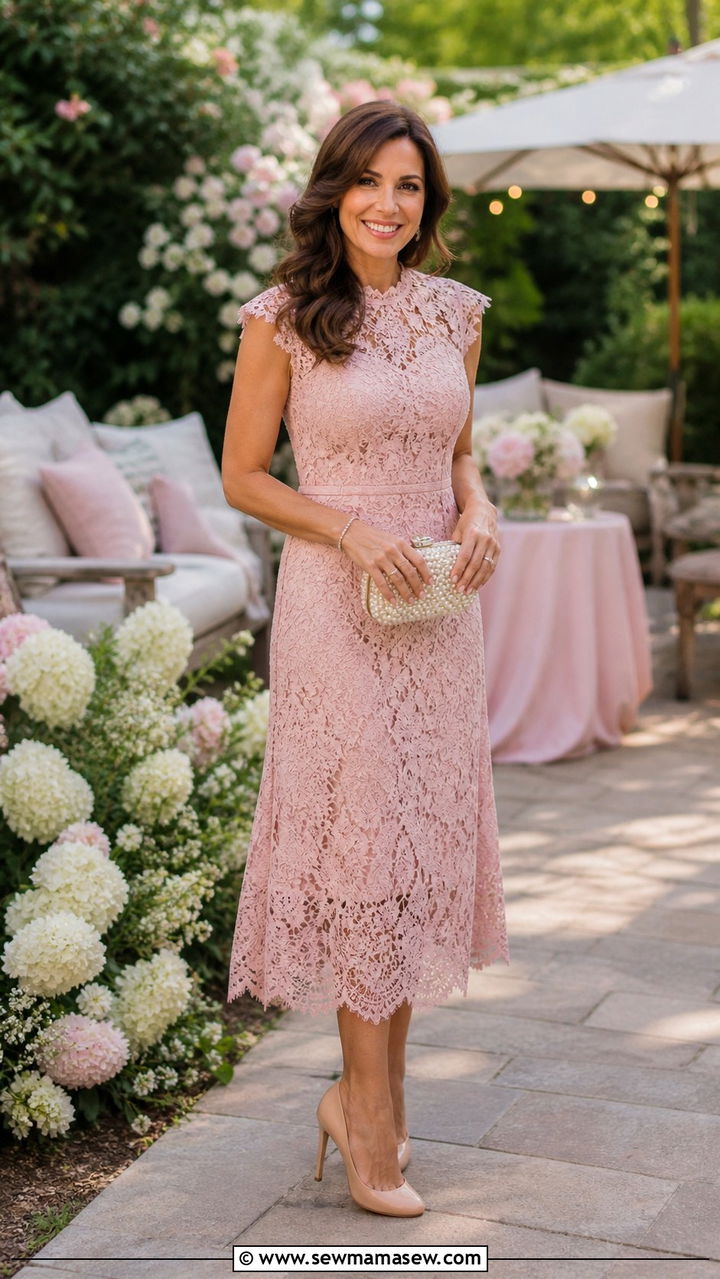Lace Midi Dress For 40th Birthday - 40 Birthday outfits for women