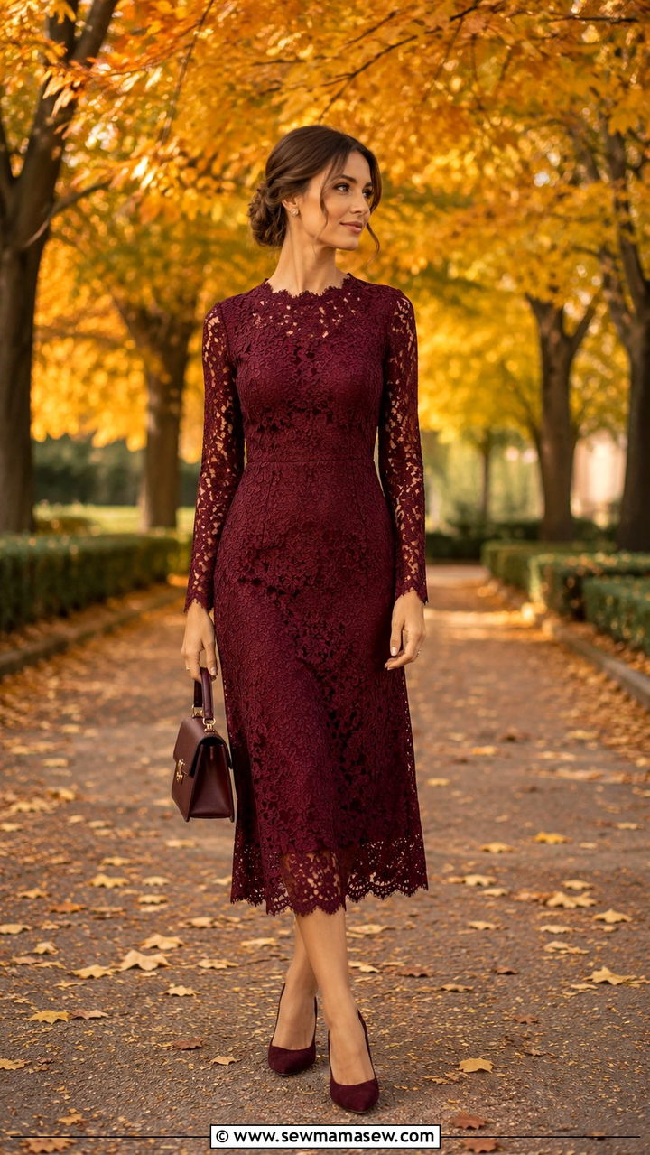 Lace Midi Dress For Fall Wedding - 30 Midi dress for wedding guest outfit ideas