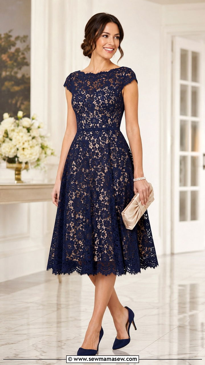 Lace Overlay Dress For Wedding Guest - 25 wedding guest outfits for women with tummy