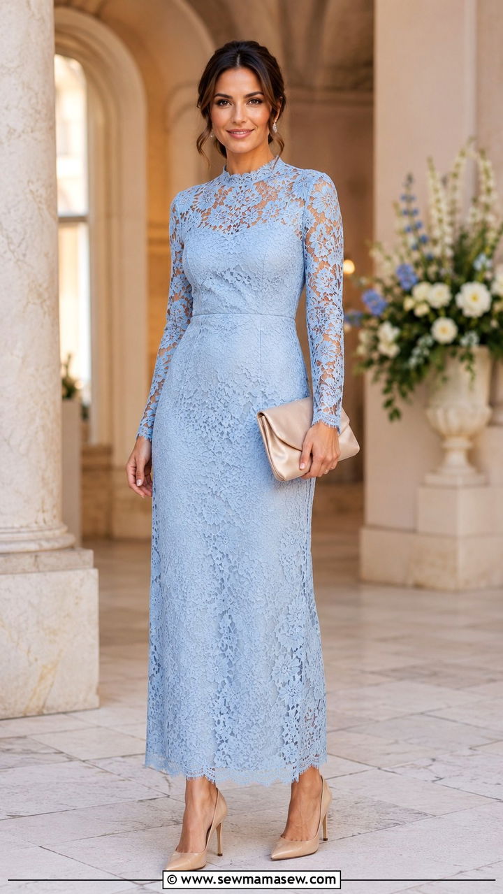 Lace Overlay Maxi Dress Wedding Guest - 30 modest wedding guest outfit ideas