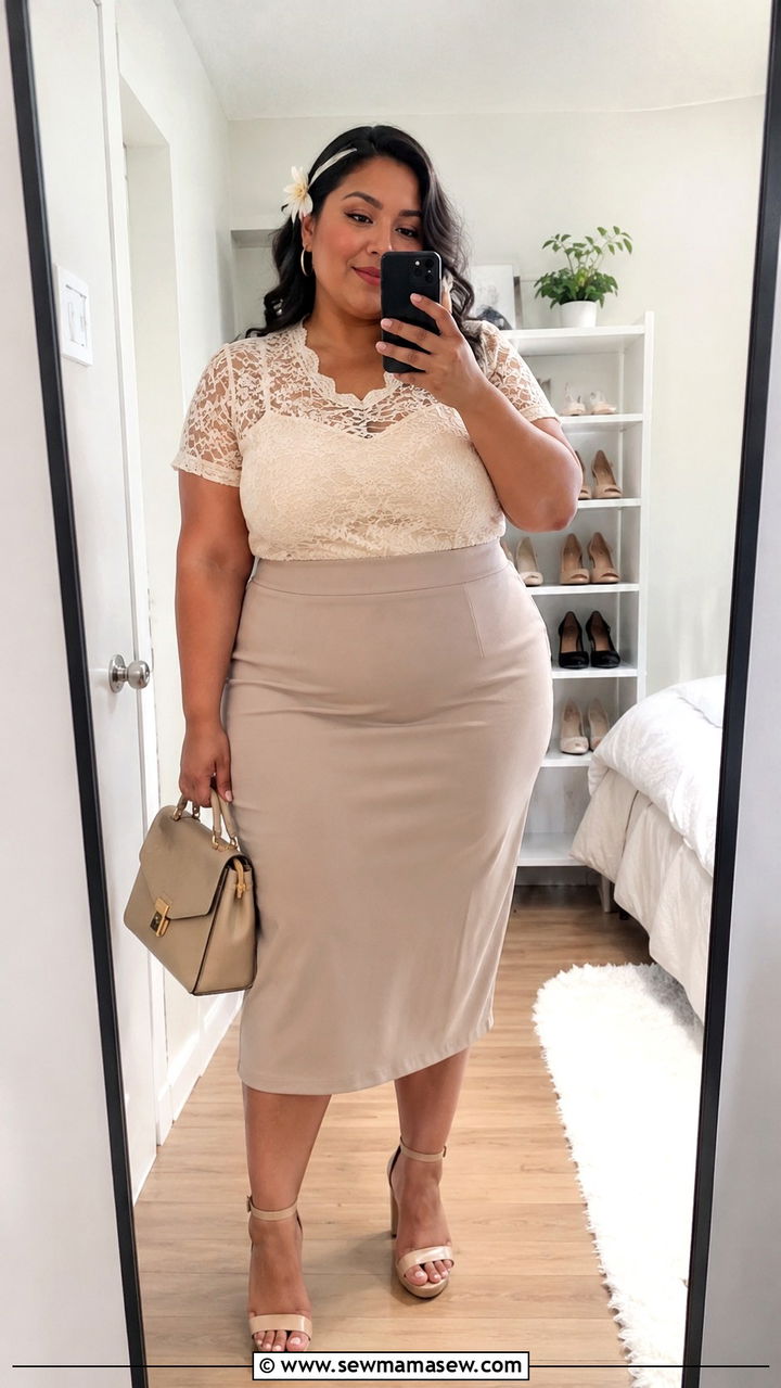 Lace Top And Midi Skirt Graduation Outfit Plus Size - 30 Graduation outfit ideas for plus size