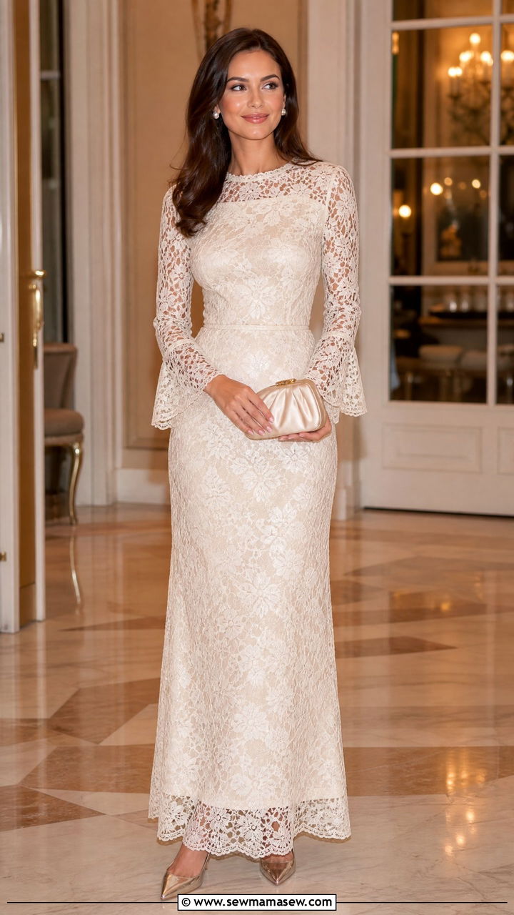 Lace maxi dress formal outfit - 35 maxi dress outfits aesthetic