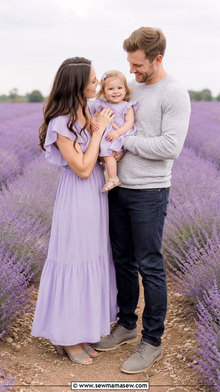 Lavender And Gray Family Photo Outfits - 30 casual family photo outfits