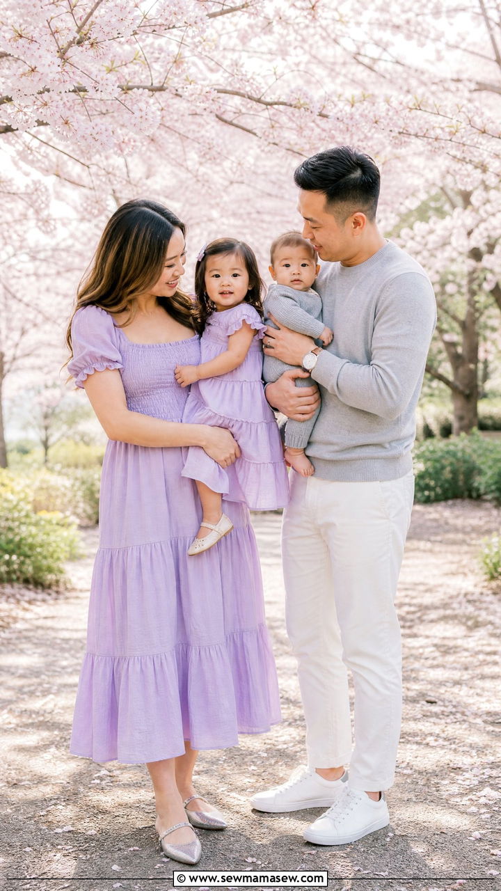 Lavender And Soft Gray Family Outfit - 30 Matching spring family outfits