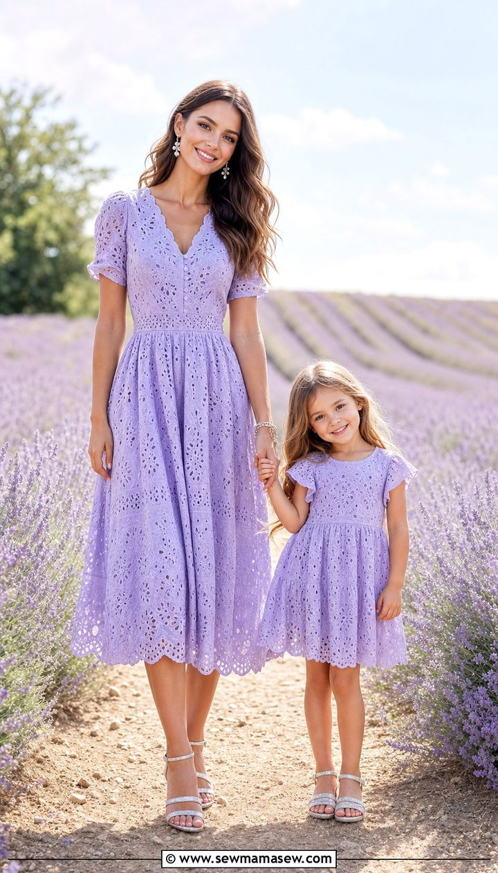 Lavender Field Spring Photo Outfit - 25 Spring mother daughter outfits