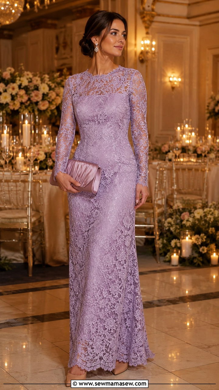 Lavender Lace Maxi Dress Wedding Guest - 20 Wedding guest outfit ideas lavender dress