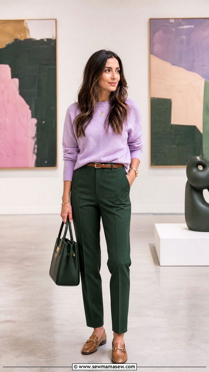 Lavender and Forest Green Color Combo - 35 Lavender outfit ideas