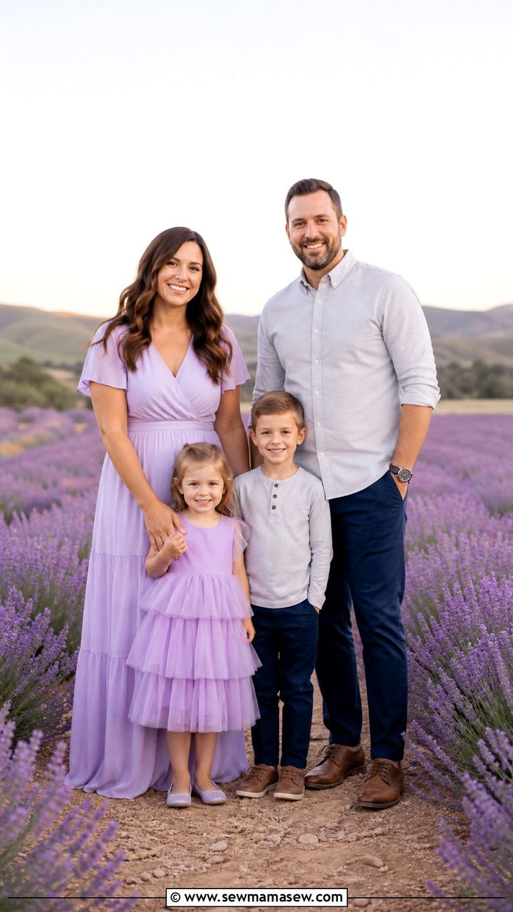 Lavender and Lilac Tones - 40 Spring family photo outfits