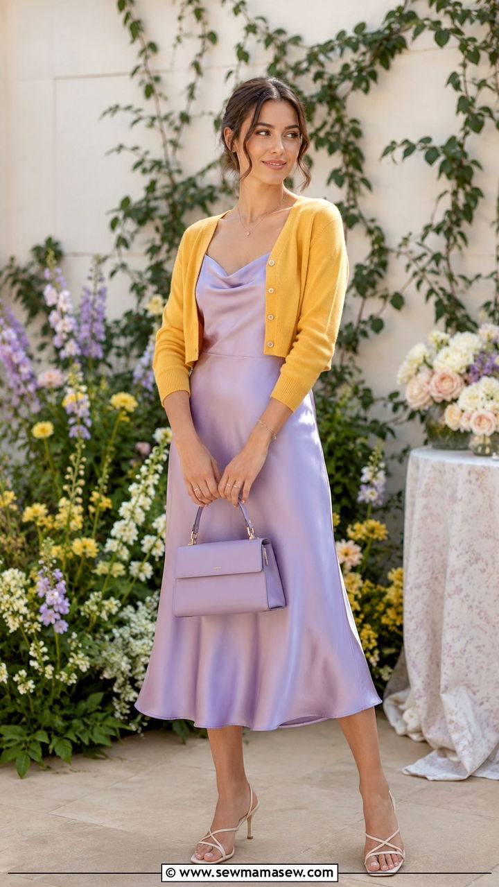 Lavender and Mustard Yellow Outfit - 20 spring unexpected color pairing outfit ideas