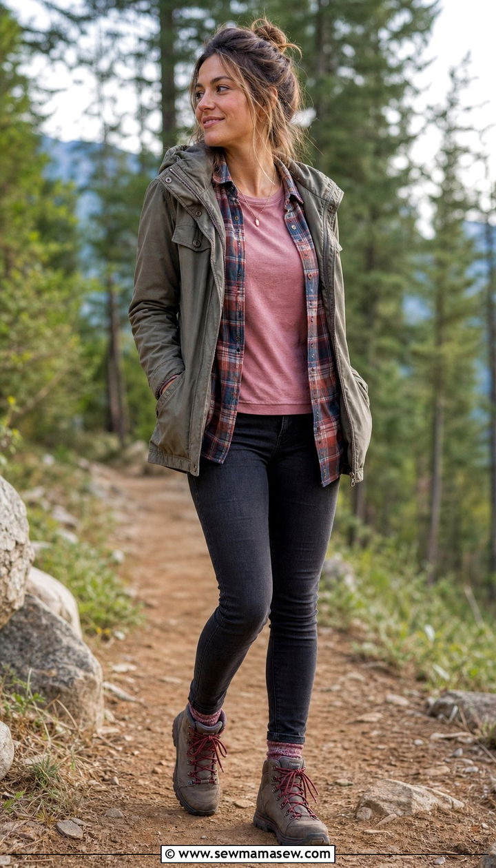 Layered Flannel with Hiking Boots Outfit - 25 Spring fashion ideas