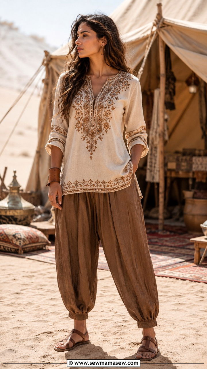 Layered Long Sleeve Top Under Maxi Dress - 25 Modest outfit ideas for desert trip