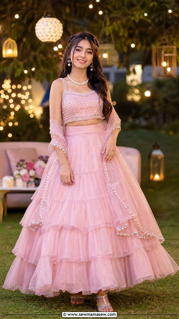 Layered Ruffle Lehenga - 30 Eid outfits for girls
