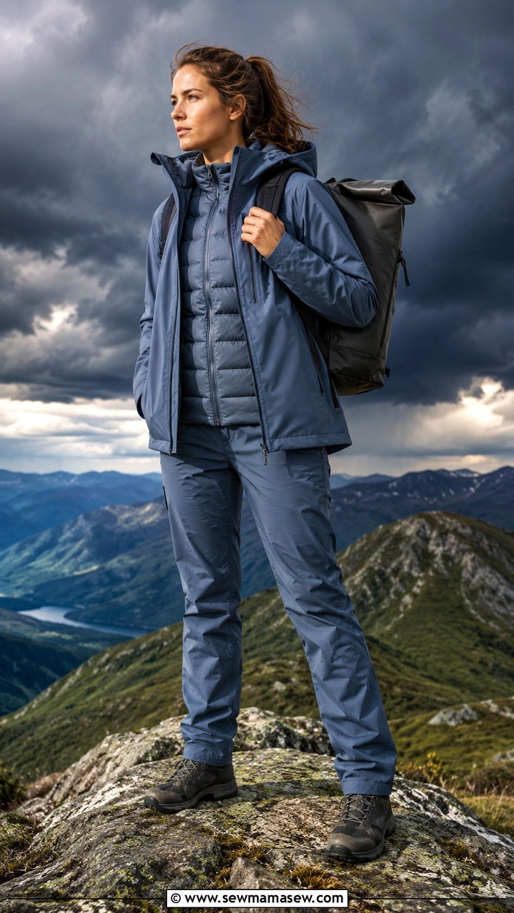 Layered waterproof system for all day storm wear - 20 Thunderstorm outfit ideas