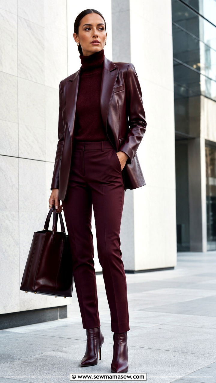 Leather Blazer and Tailored Trousers Outfit - 25 2026 outfits for women