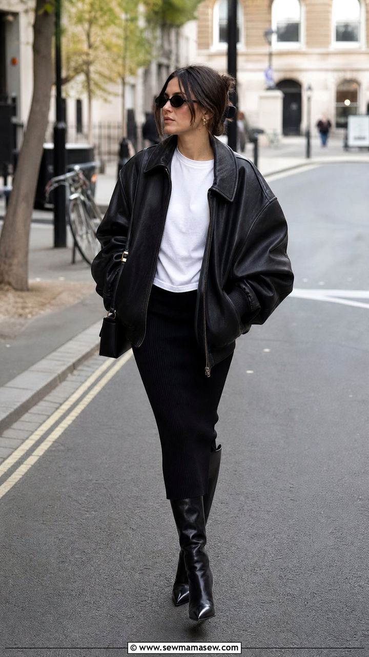 Leather Bomber Jacket Pencil Skirt Glamoratti Outfit - 25 glamoratti outfits 2026