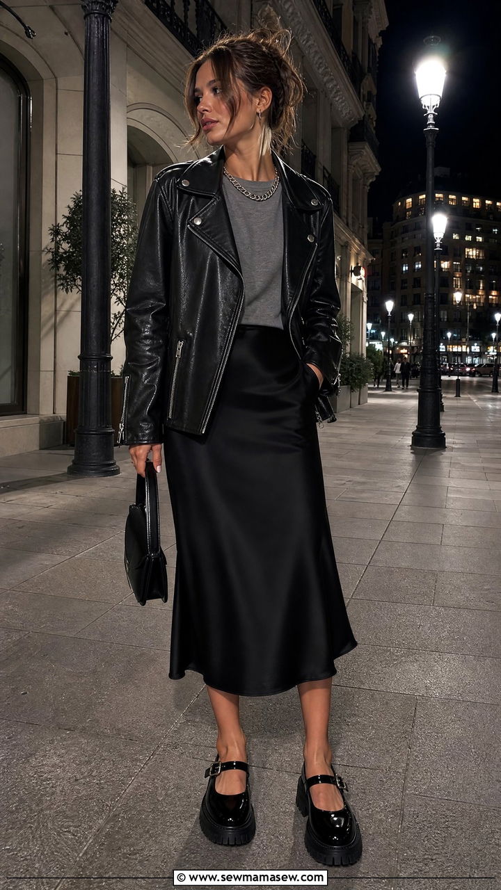 Leather Jacket And Mary Janes Outfit - 25 Spring outfits with mary janes