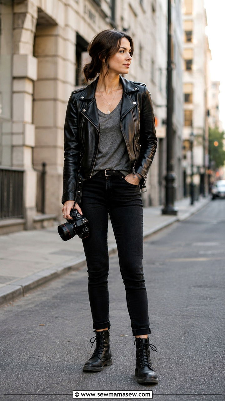 Leather Jacket Photographer Outfit - 25 Photographer outfit ideas for work
