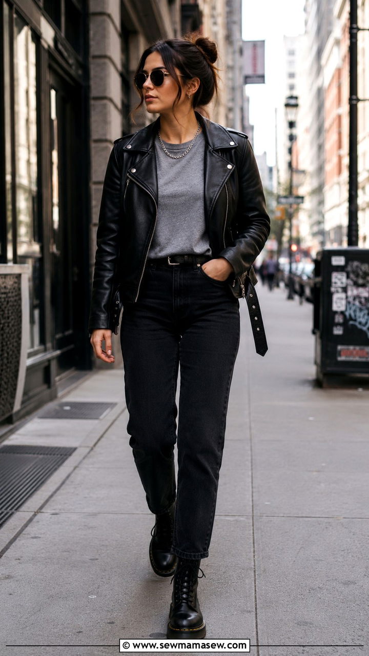 Leather Jacket and Jeans Outfit - 30 Developer outfit ideas
