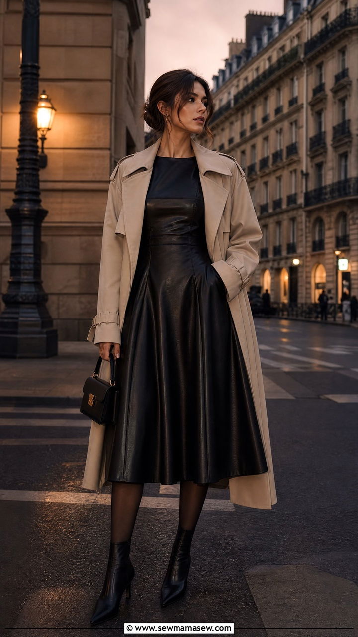 Leather Midi Dress Outfit - 25 chic midi dress outfit ideas