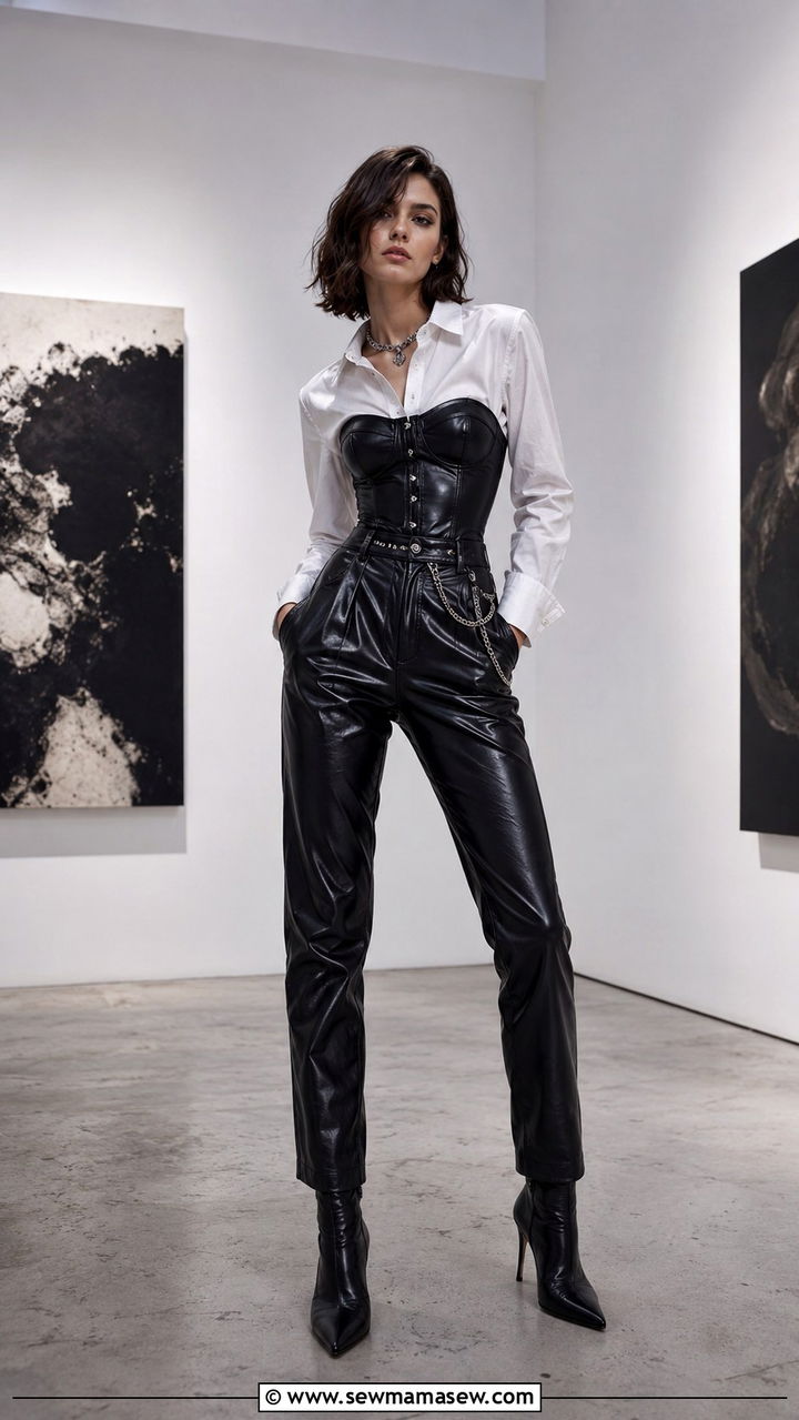 Leather Pants And Corset Top Punk Outfit - 25 Punk outfit ideas