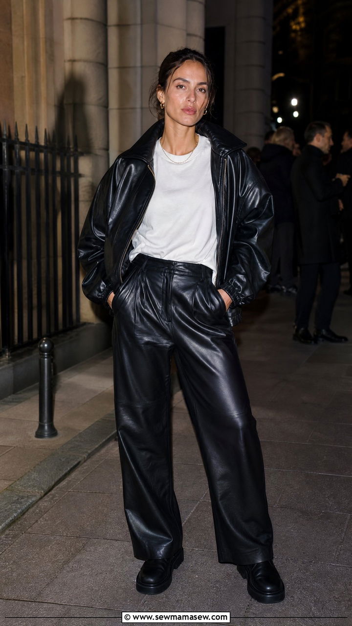 Leather Pants Outfit Leather on Leather - 35 Leather pants outfit ideas