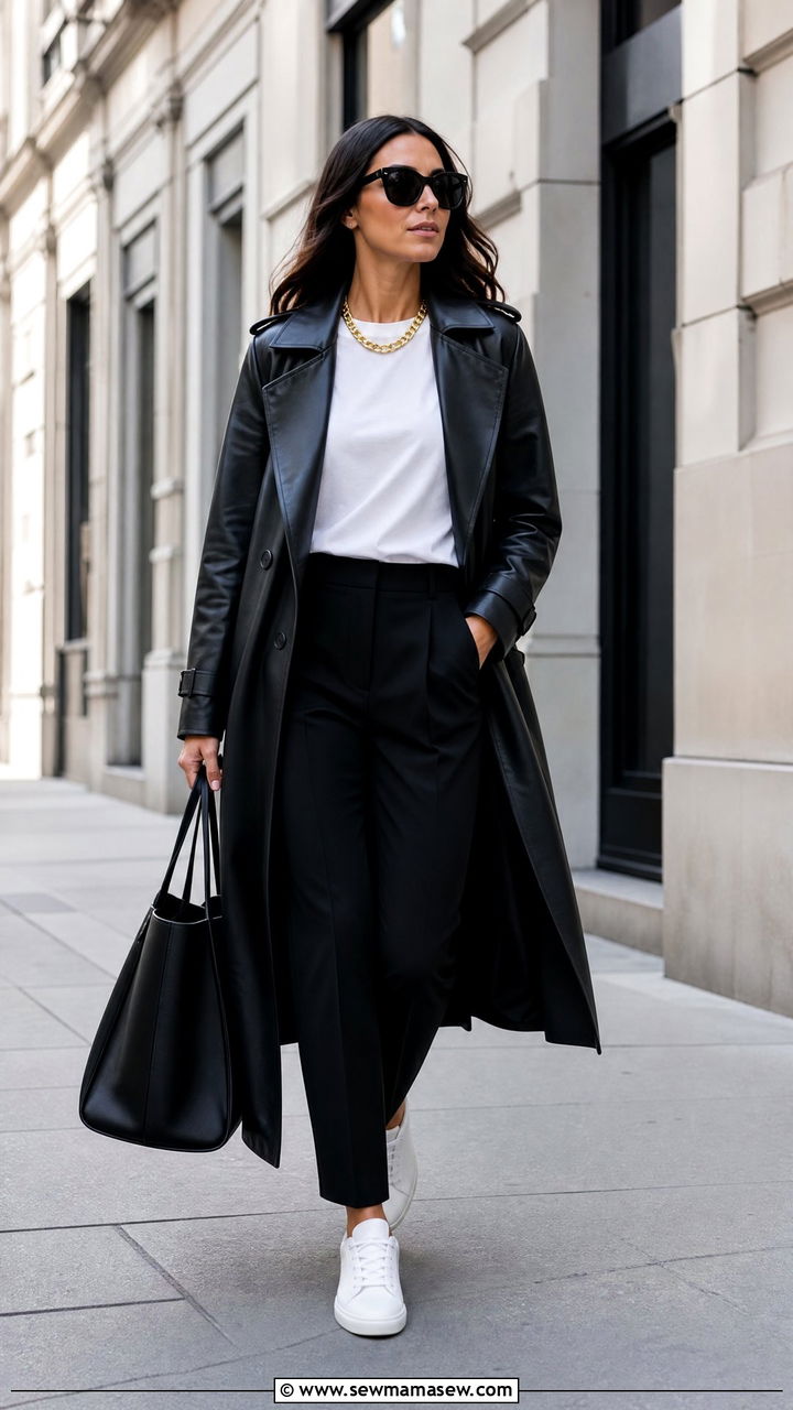 Leather Trench Coat Outfit - 30 glamoratti outfits aesthetic