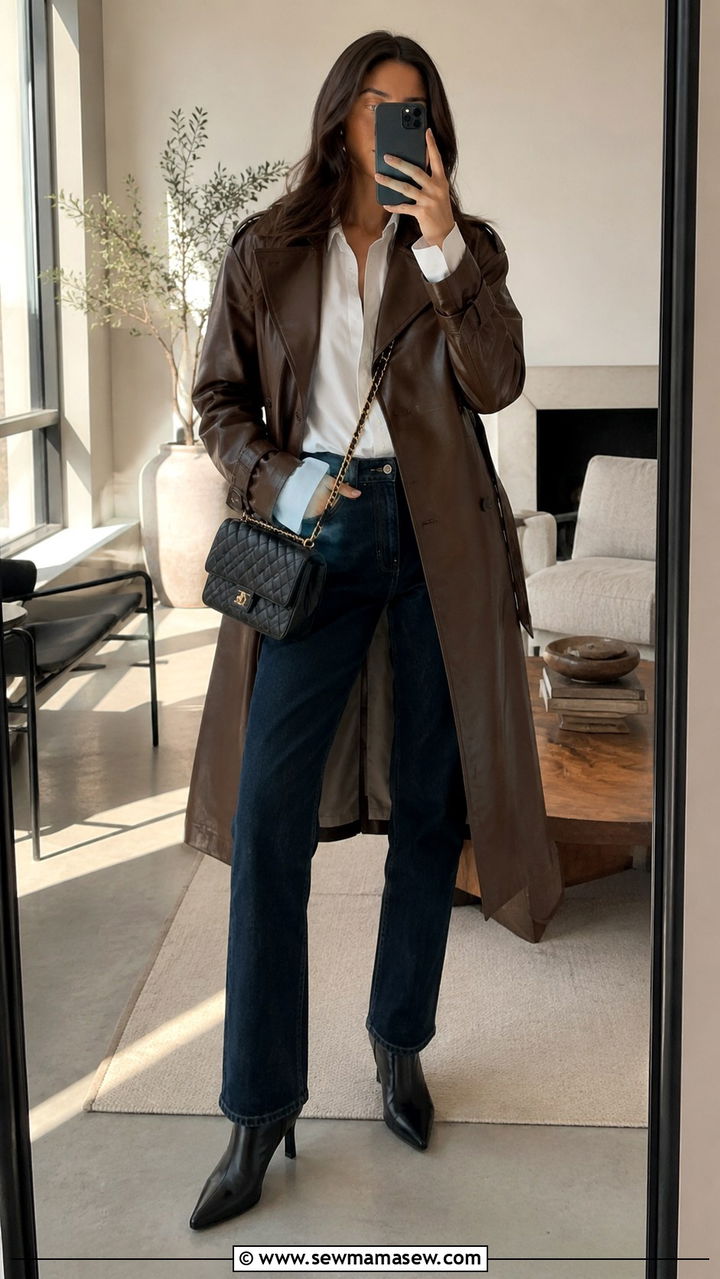 Leather Trench Coat Outfit For Spring - 30 spring trench coat outfit ideas