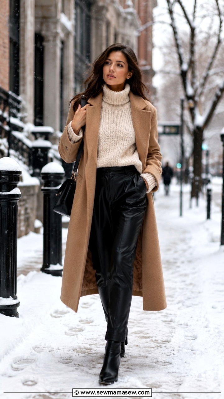 Leather Trouser Outfit For Winter - 30 trouser outfit ideas for women