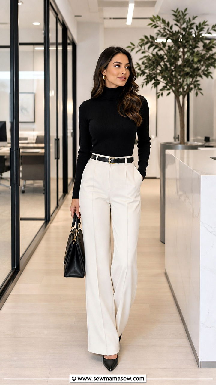 Leather Trousers with Oversized Blazer and Heeled Boots - 40 classy business casual outfits