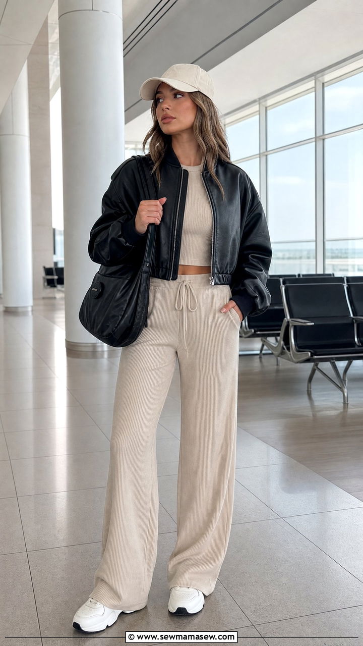 Leather jacket with athleisure matching set - 35 How to style a leather jacket
