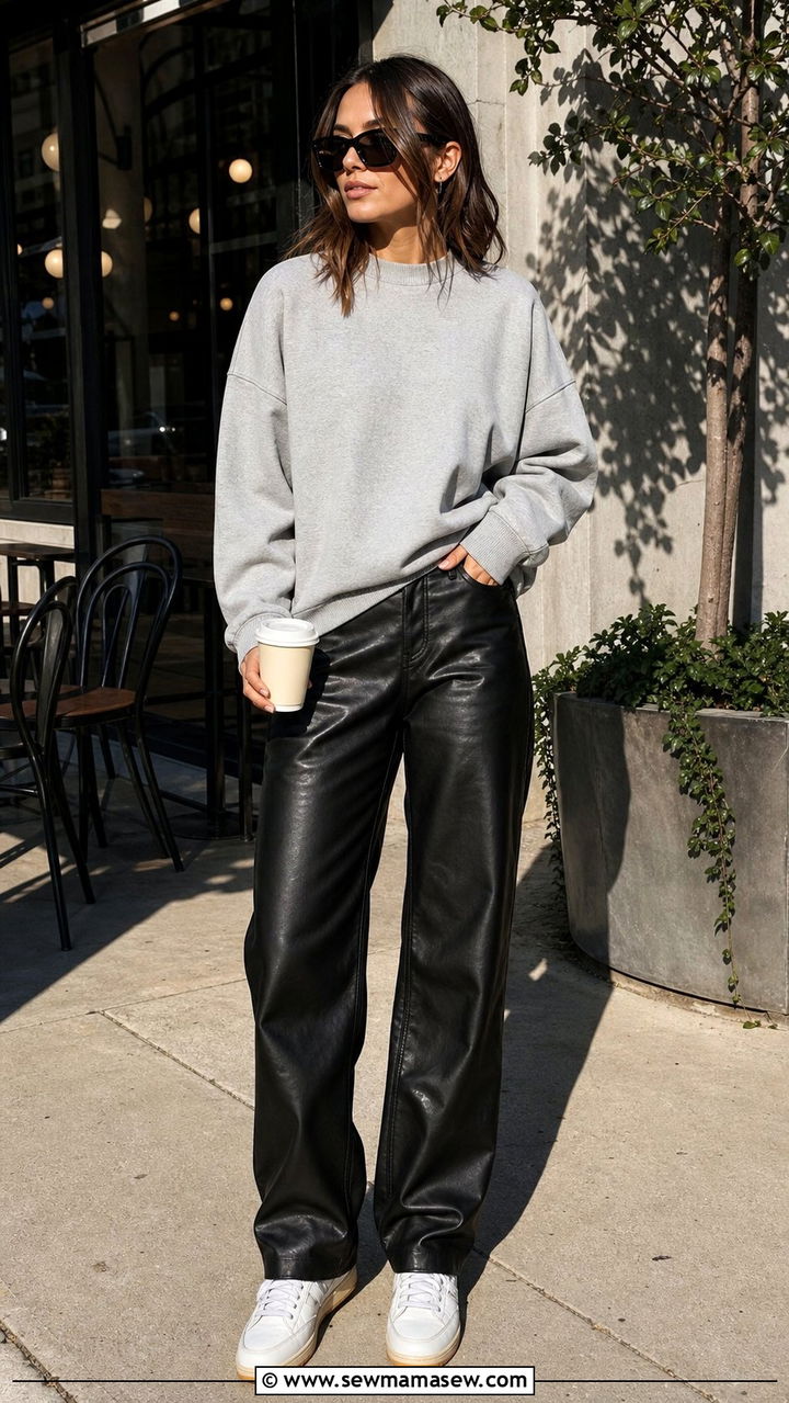 Leather pants streetwear outfit - 25 streetwear outfits aesthetic