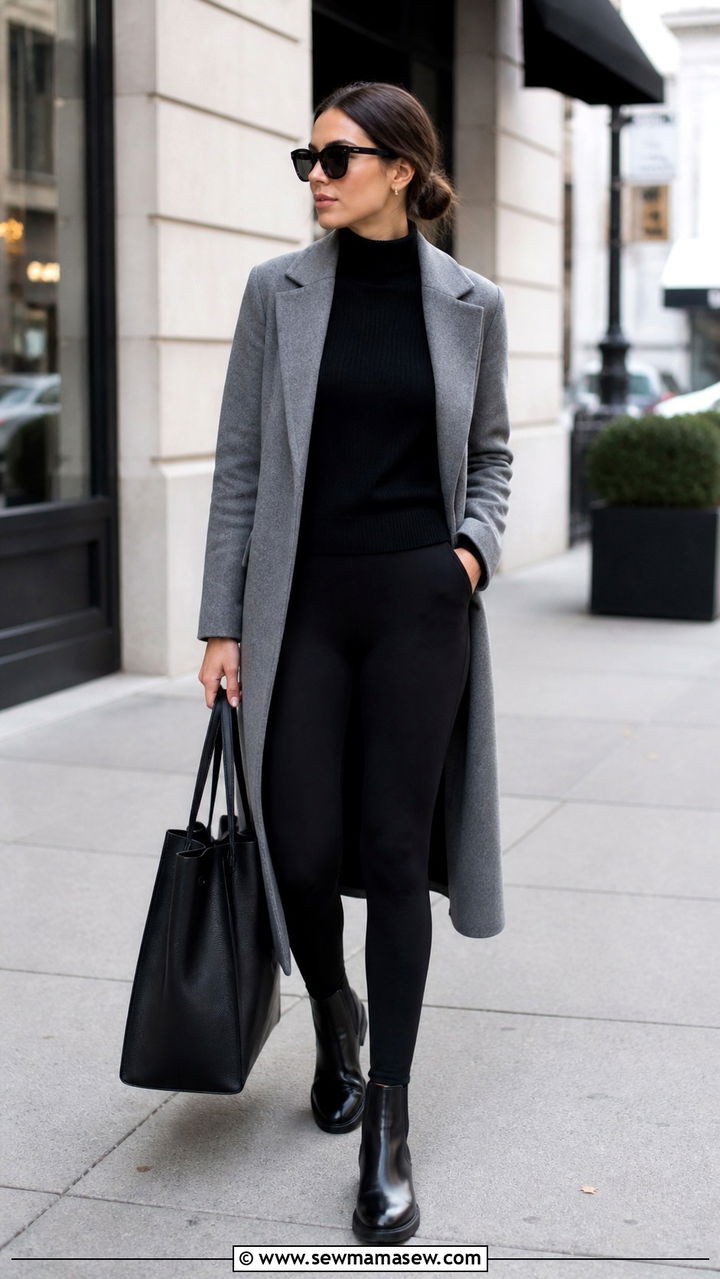 Leggings With Roll Neck Sweater And Chelsea Boots - 40 casual leggings outfits