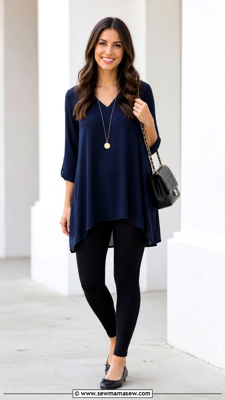 Leggings With Tunic Top And Ballet Flats - 40 casual leggings outfits