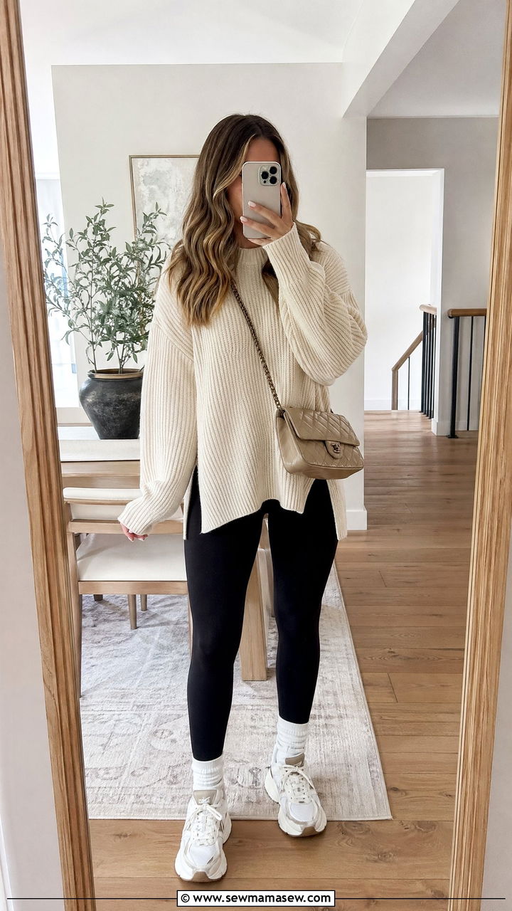 Leggings and Oversized Sweater Outfit - 35 everyday outfit ideas for women