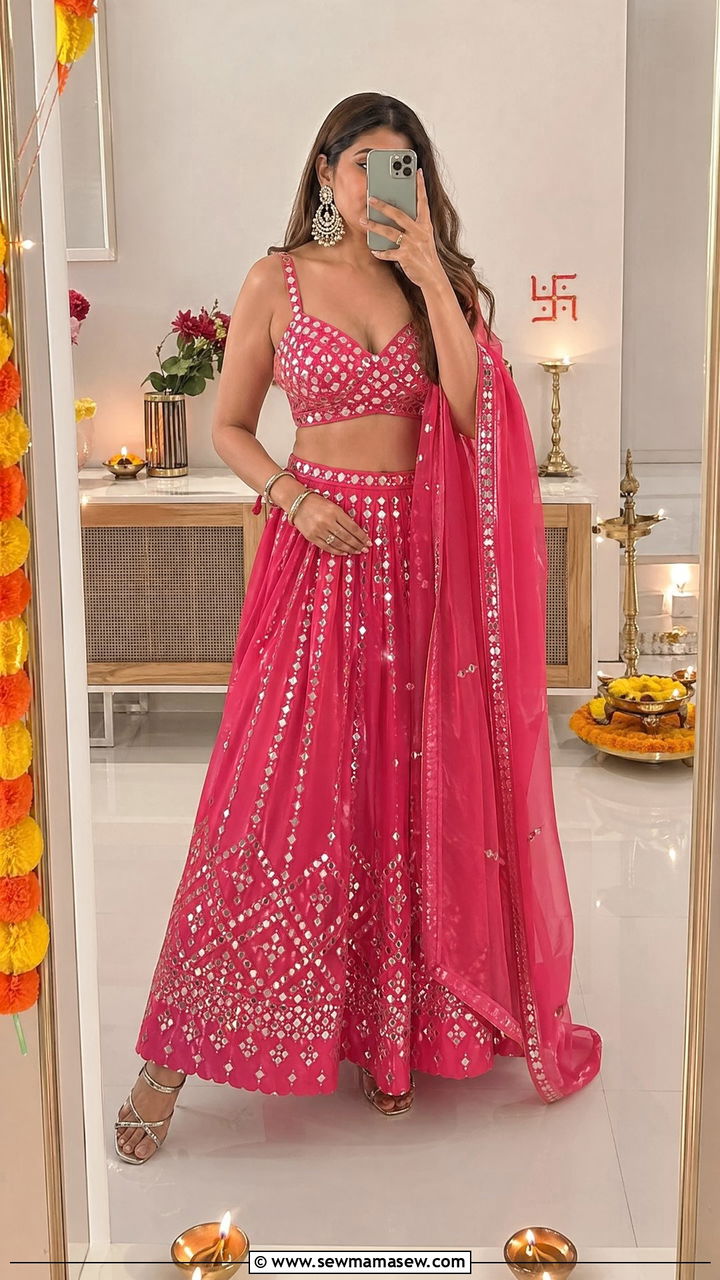 Lehenga Choli Diwali Look - 35 Diwali outfit ideas