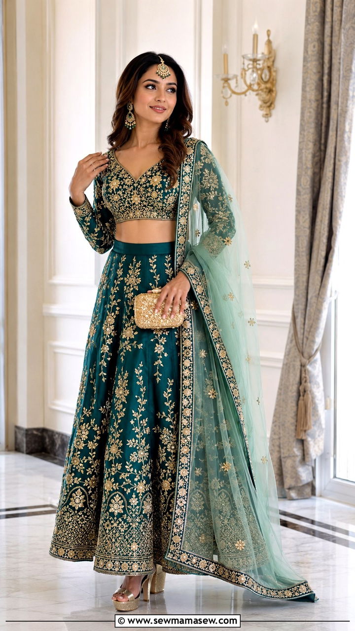 Lehenga Choli with Net Dupatta - 30 Karachi outfit ideas