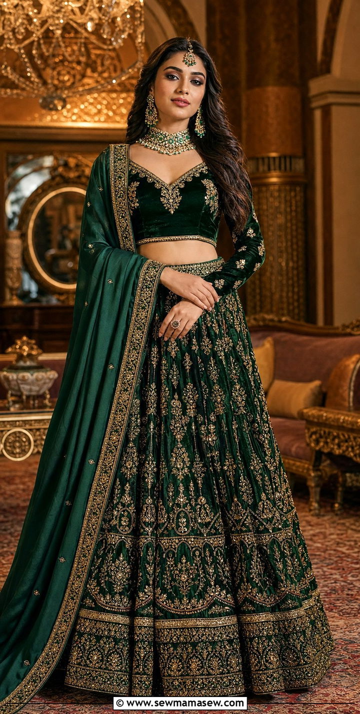 Lehenga Choli with Silk Dupatta for Evening - 25 Eid outfit ideas Pakistani